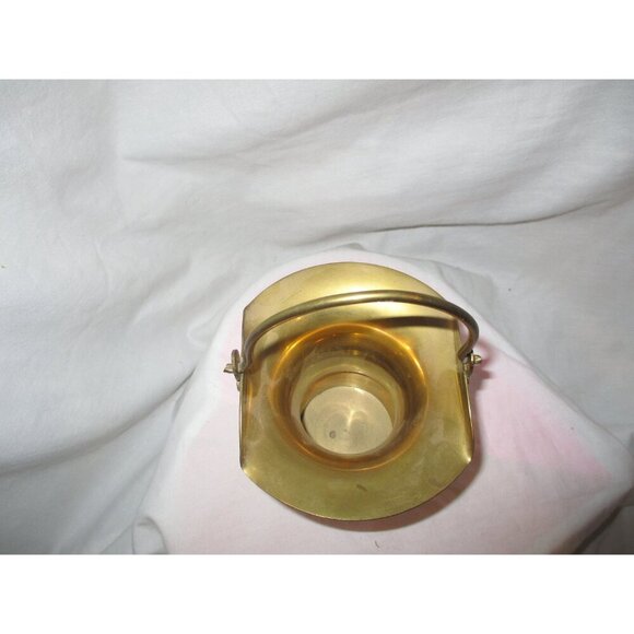 Brass basket Handle bent edge movable handle basket midcentury modern - Picture 5 of 6